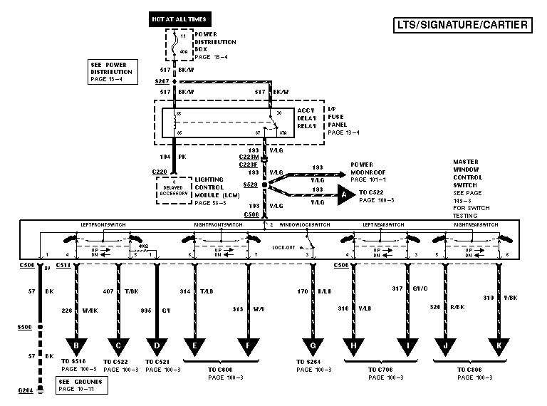Lincoln TC Power Mirror Switch wiring Diagram? | Body and Interior
